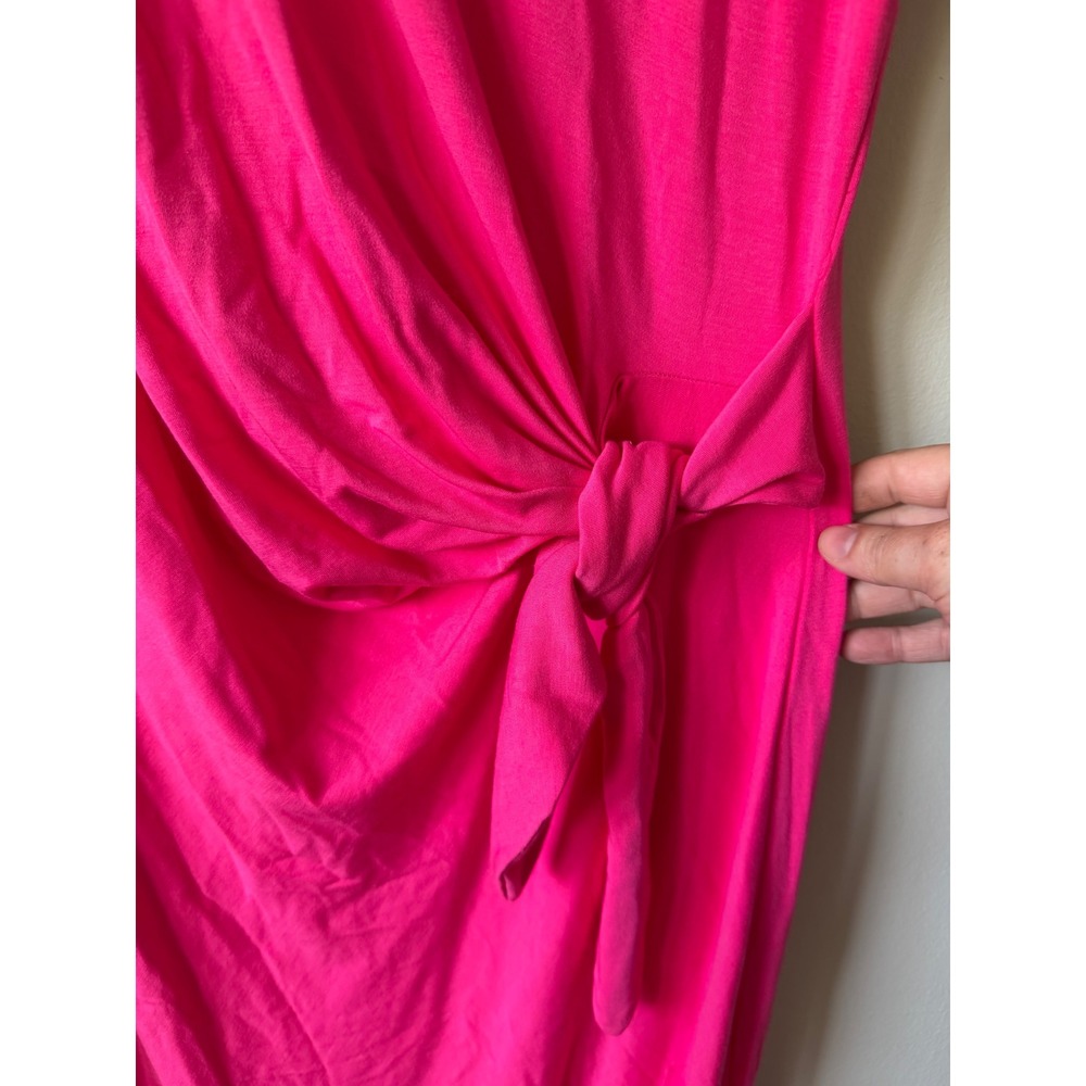 Wilfred Aritzia Maxi Dress Large Hot Pink Barbiecore Resortwear Casual - Picture 5 of 10